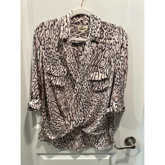 L'AGENCE Front Wrap Blouse with Pockets - Picture 1 of 10